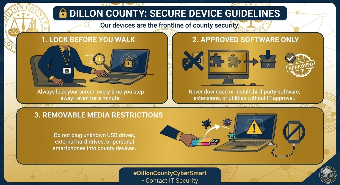 Dillon County Secure Device Guidelines Infographic